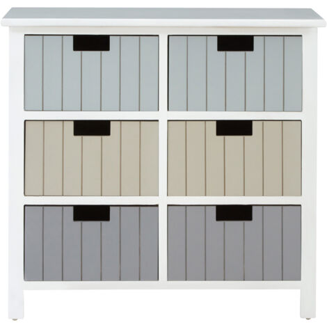 Premier Housewares New England White 6 Drawers Chest