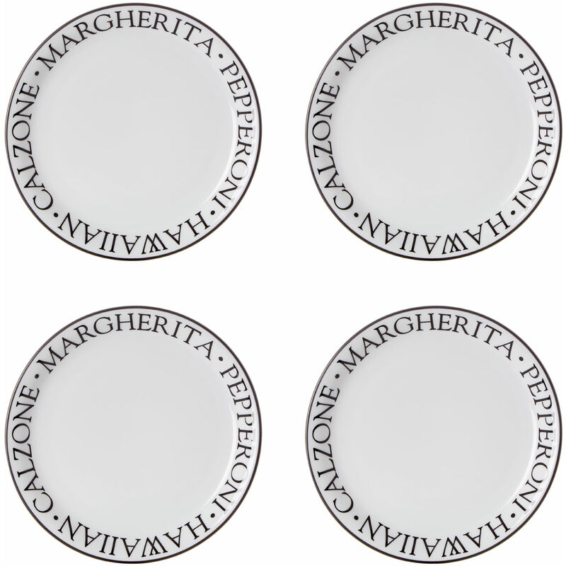 Noir Pizza Plates - Set of 4 - Premier Housewares