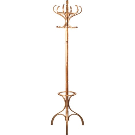 Premier Housewares Oak Finish Floor Standing Coat Stand
