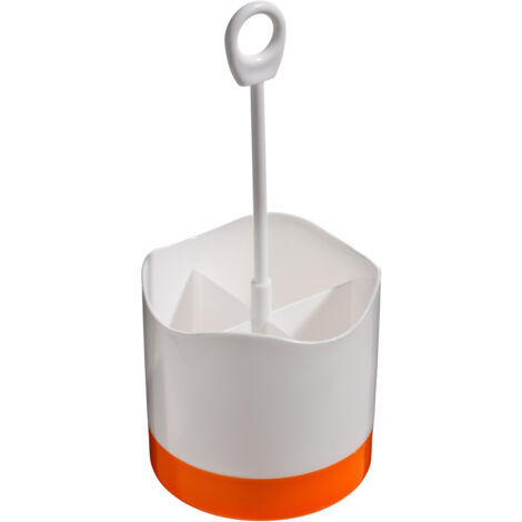 Premier Housewares Orange and White Plastic Cutlery Caddy