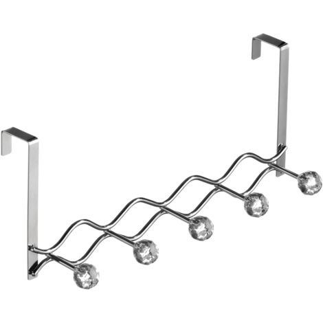 Premier Housewares Over Door Clear Diamantes 5 Hook Hanger