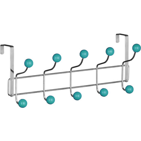 Premier Housewares Over Door Turquoise Plastic Balls 10 Hook Hanger