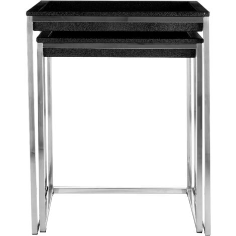 Premier Housewares Pacific Faux Shark Skin Nest of 2 Tables