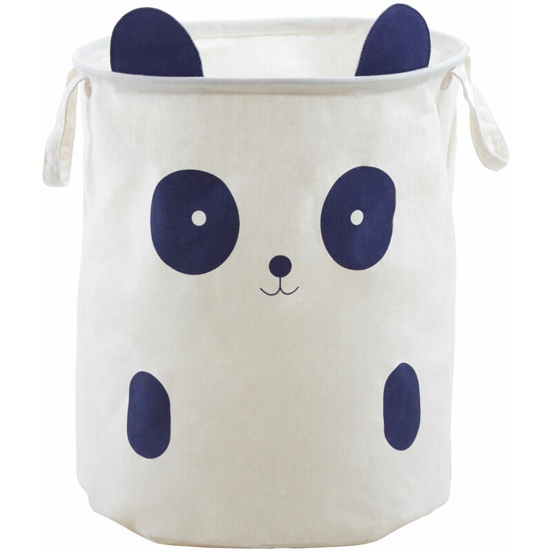 Premier Housewares Panda Face Laundry Bag Collapsible Laundry Basket With Handles Foldable Laundry Storage Basket Organiser Basket For Kids And