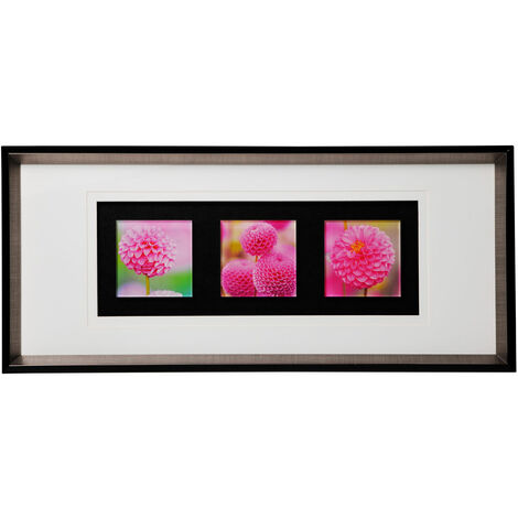 Premier Housewares Pink Floral Colour Glass Triple Wall Art