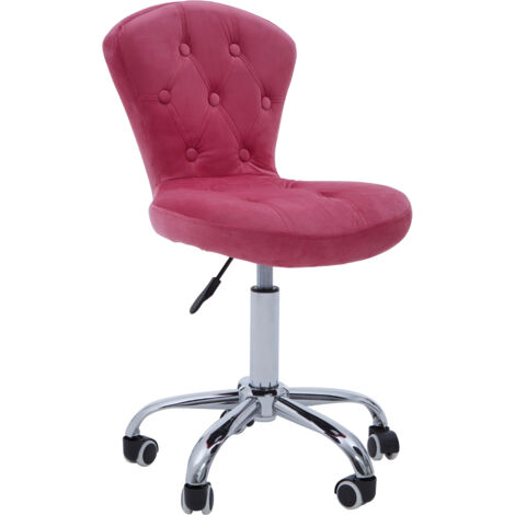 Premier Housewares Pink Velvet Buttoned Home Office Chair