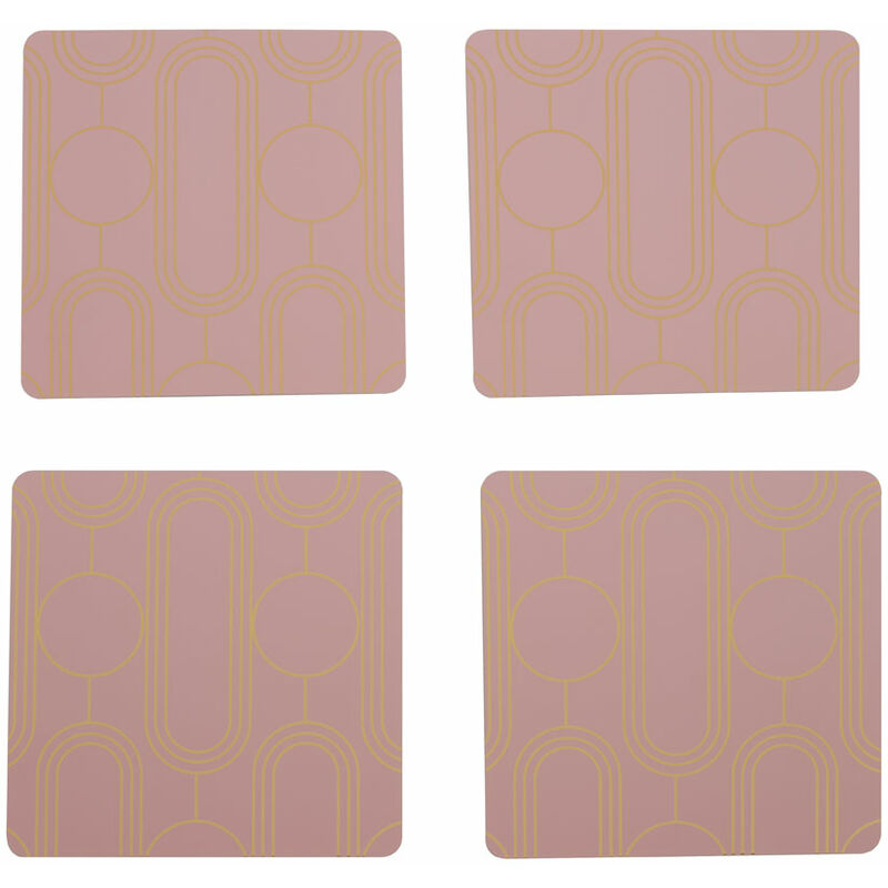 Premier Housewares Placemats And Coaster Square Sets 4 Pink Patterned Table Mats And Coasters Set Contemporary Coasters Durable Textured Coasters w11