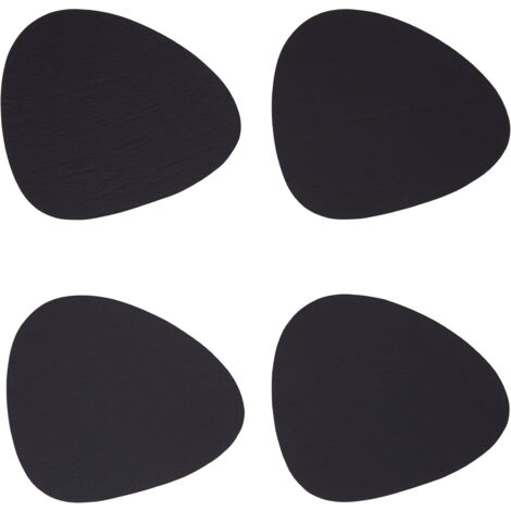 Premier Housewares Placemats Black Pebble  Place mats Mat Leather Table Mats Set Of 4 w12 x d11 x h1cm