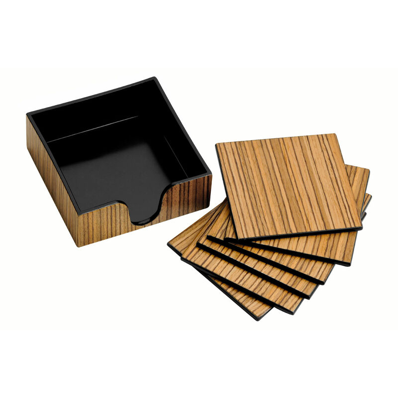 Plastic and Wood Veneer Coasters - Set of 6 - Premier Housewares