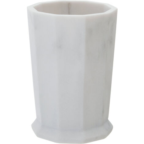 Premier Housewares Polyresin Tumblers Marble Tumbler Glasses For Bathroom Geometric Storage Glasses For Storage Glasses Set Durable Tumblers 8 x 12 x 8