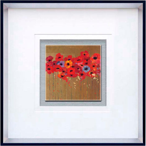 Premier Housewares Poppies 2 Square Framed Wall Art
