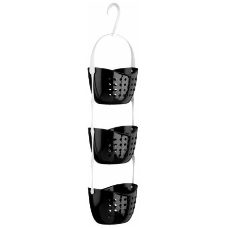 Premier Housewares Portaoggetti da Doccia 3 Livelli PP Nero 