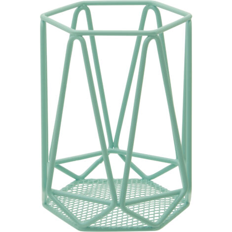 Premier Housewares Professional Round Small Metal Pastel Green Utensil Holder Kitchen Holders For Storage Of Utensils 12 x 16 x 12