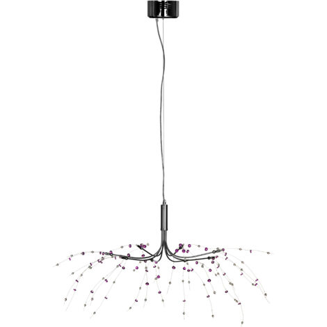 Premier Housewares Purple and Clear 8 Light Ceiling Light
