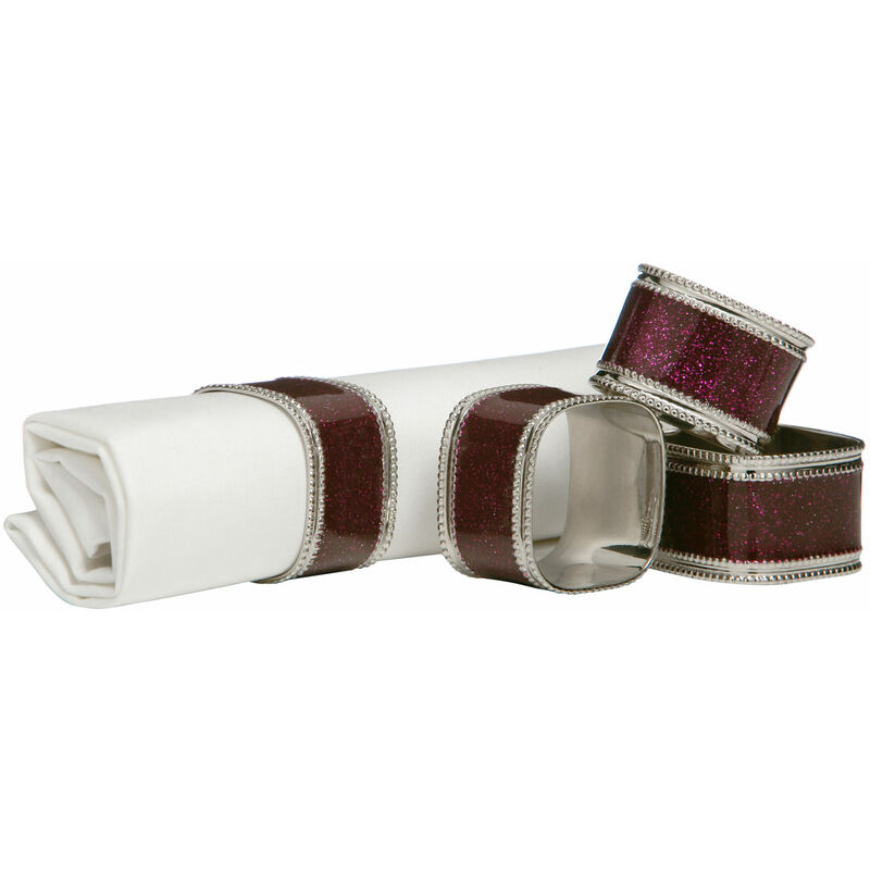 Purple Glitter Napkin Rings - Set of 4 - Premier Housewares