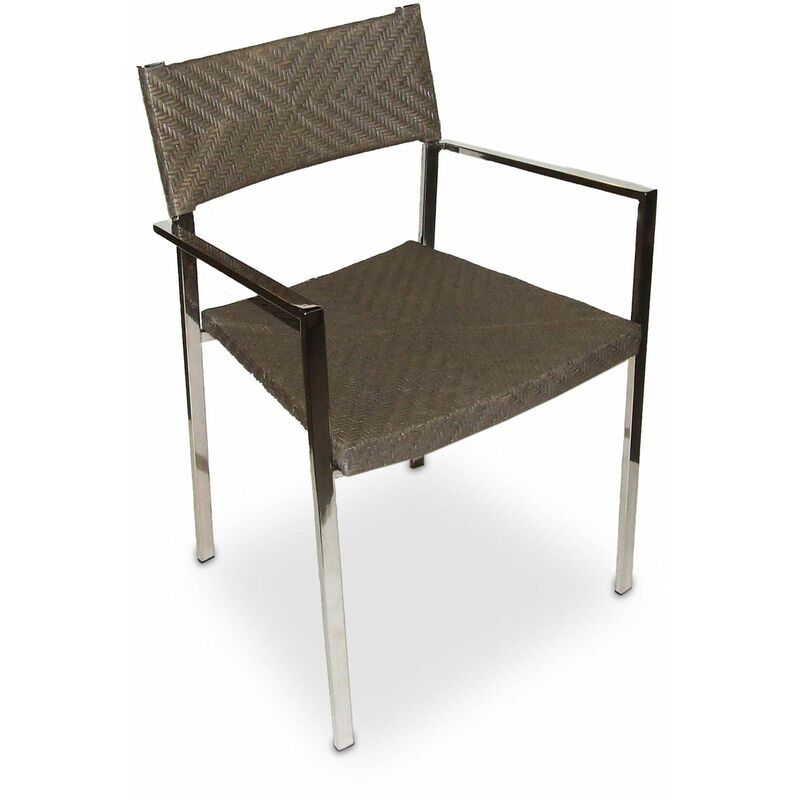 Raffia Seat Taupe Back Chairs with Metal Legs - Set of 2 - Premier Housewares
