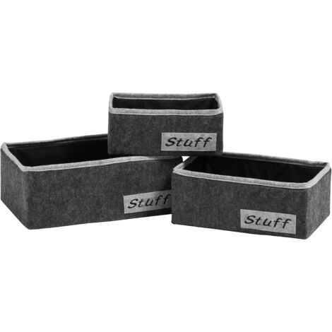 Premier Housewares Rectangular Stuff Storage Boxes - Set of 3