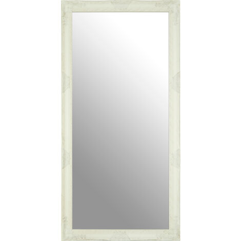 Premier Housewares Rectangular Wall Mirror/ Classic Mirrors For Bathroom / Bedroom / Garden Walls Fancy Wall Mounted Mirrors For Hallway With White / Gold Finish 84 x 4 x 170
