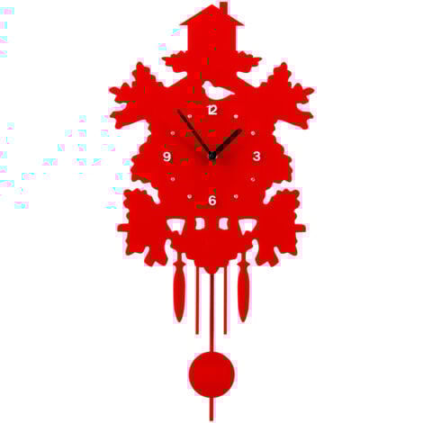 Premier Housewares Red Acrylic Pendulum Wall Clock