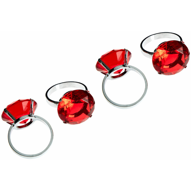 Red Diamante Napkin Rings- Set of 4 - Premier Housewares