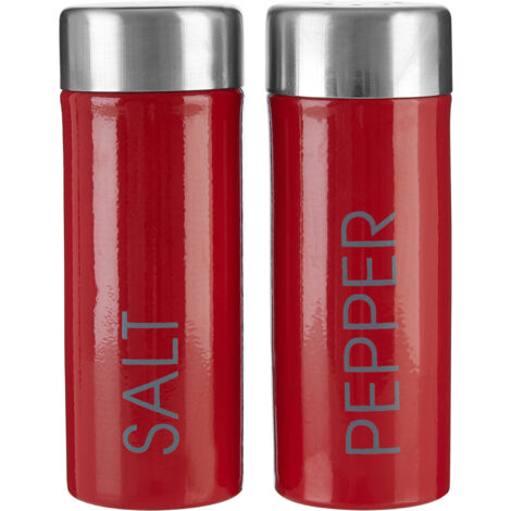 Premier Housewares Red Enamel Salt and Pepper Set
