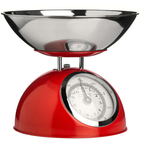 Premier Housewares Red Half Circle Design Kitchen Scale - 5kg