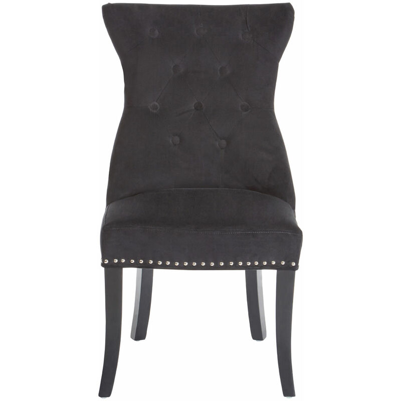 Premier Housewares Regents Park Black Cotton Velvet Dining Chair