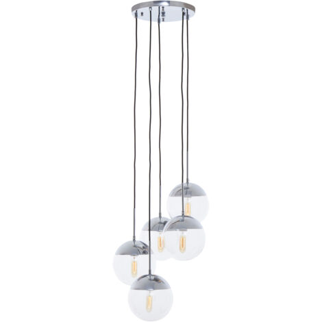 Premier Housewares Revive Chrome Finish Five Pendant Lights