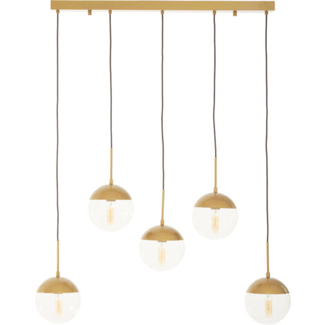 Premier Housewares Revive Gold Finish Glass Shades Pendant Light