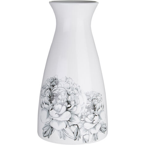 Premier Housewares Room Decor Flower Vase White Flower Dolomite Vase Strong Vases For Flowers Black Modern Floor Vase 16 x 16 x 31
