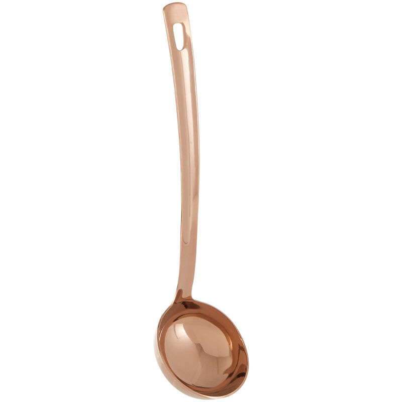 Premier Housewares Rose Gold Finish Ladle Pasta Spoon Server Stainless Steel Durable Ladle For Everyday Use Ladle 8 x 6 x 30