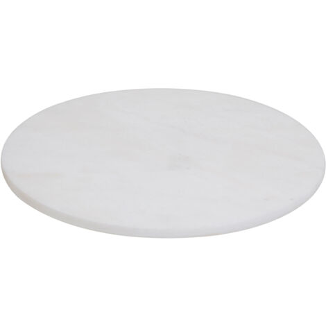 Premier Housewares Round White Marble Paddle Chopping Board Strong Versatile Cutting Board Non-Stick Surface Polished Finish w30 x d30 x h1cm
