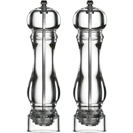 Premier Housewares Set macina pepe e sale trasparente, Acrilico, 22 cm