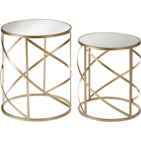 Premier Housewares Set of 2 Avantis Swirl Frame Tables