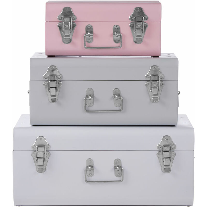 Set of 3 Assorted Colors Storage Trunks - Premier Housewares