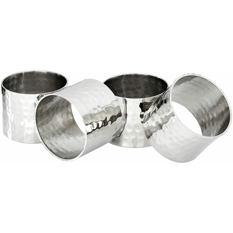 Set of 4 Silver Napkin Rings - Premier Housewares