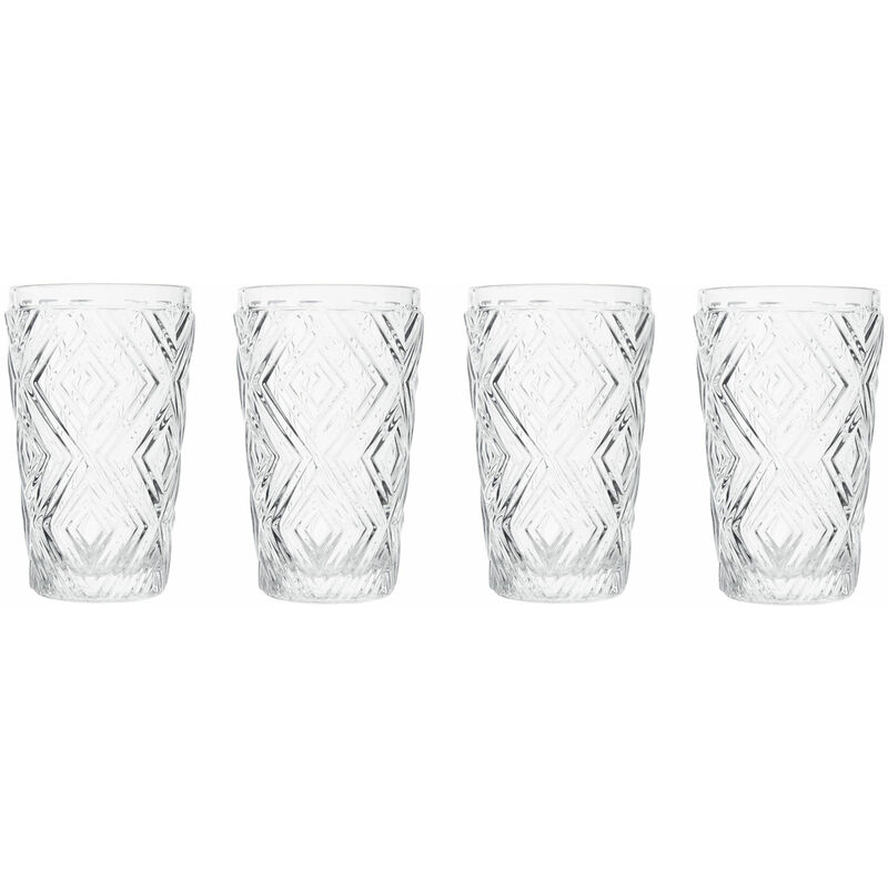 Set of Four Fleur Highball Glasses - Premier Housewares