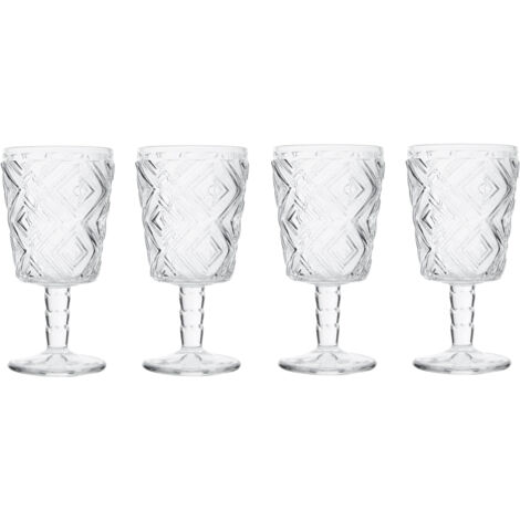 Premier Housewares Set of Four Fleur Wine Glasses