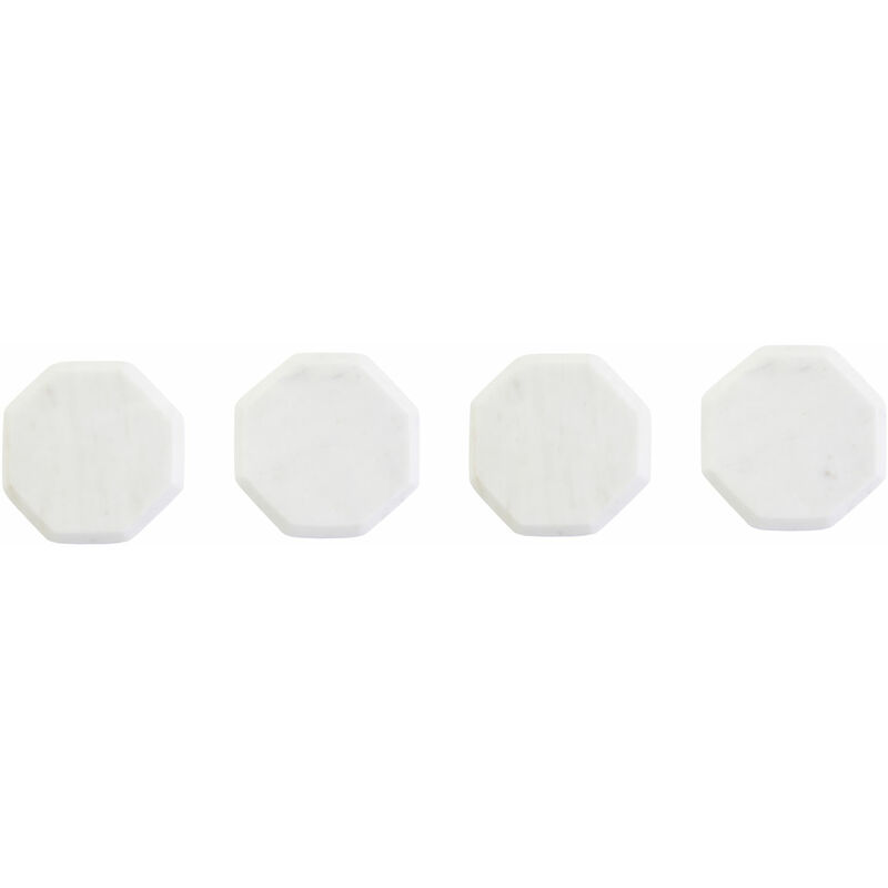 Set of Four White Marble Octagonal Coasters - Premier Housewares