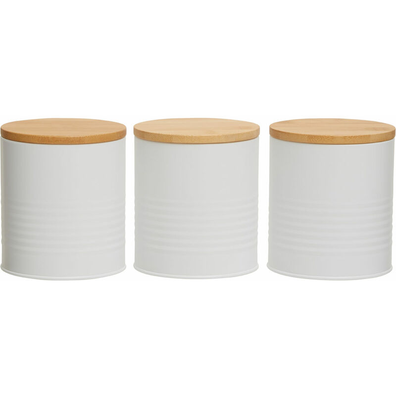 Set of three Alton White Cannisters - Premier Housewares