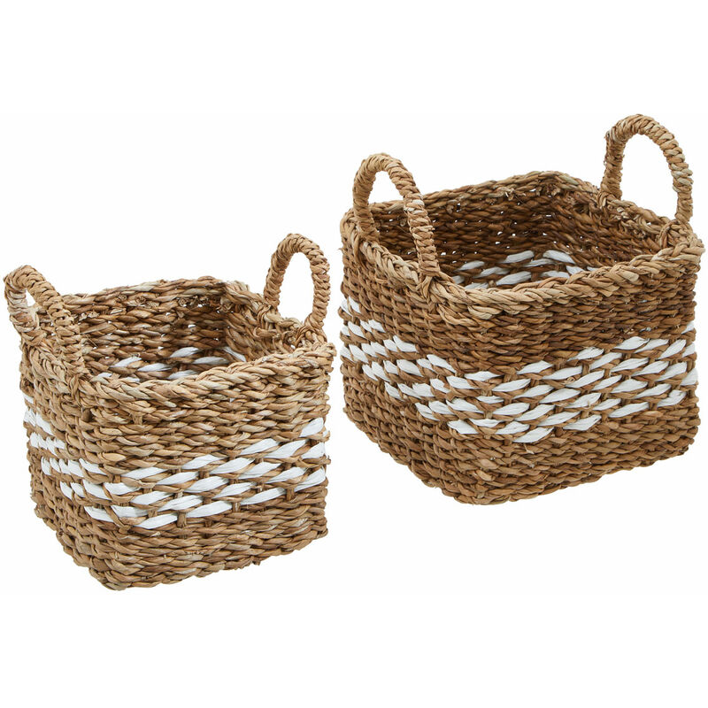 Premier Housewares - Set of Two Square Seagrass Baskets