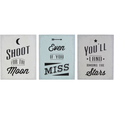 Premier Housewares Shoot For The Moon Wall Plaque - Set of 3