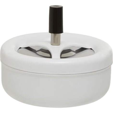 Premier Housewares Siberia Matte White Large Spinning Ashtray
