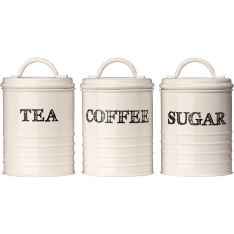 Premier Housewares Sketch Tea, Coffee & Sugar Canisters