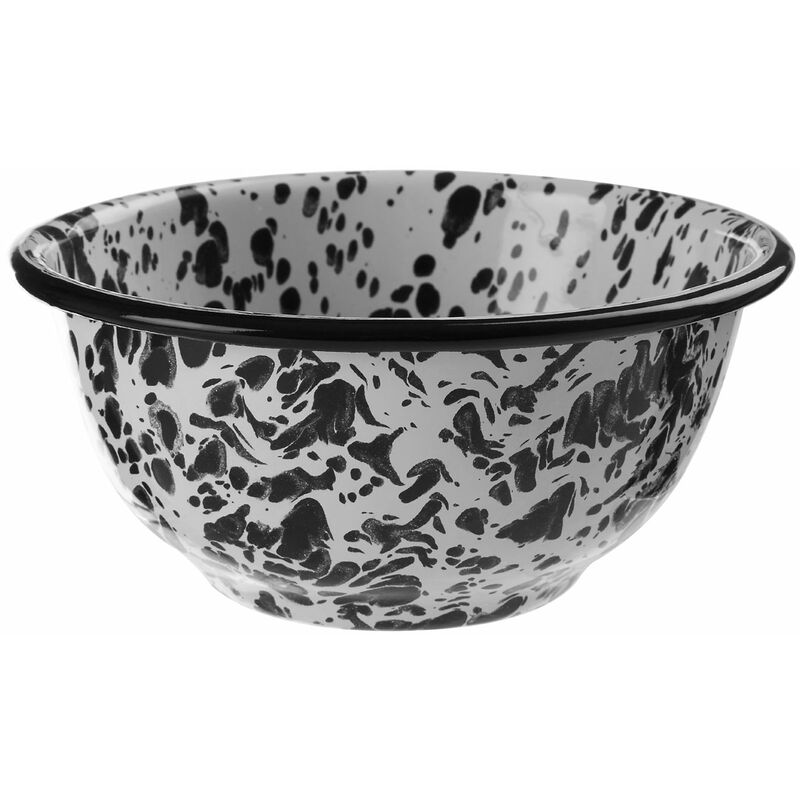 Premier Housewares Small Black and White Bowl Serving Bowl/ Salad Bowl Ideal For Fruit Cereal Contemporary Bowl Decorative Bowl 7 x 14 x 14