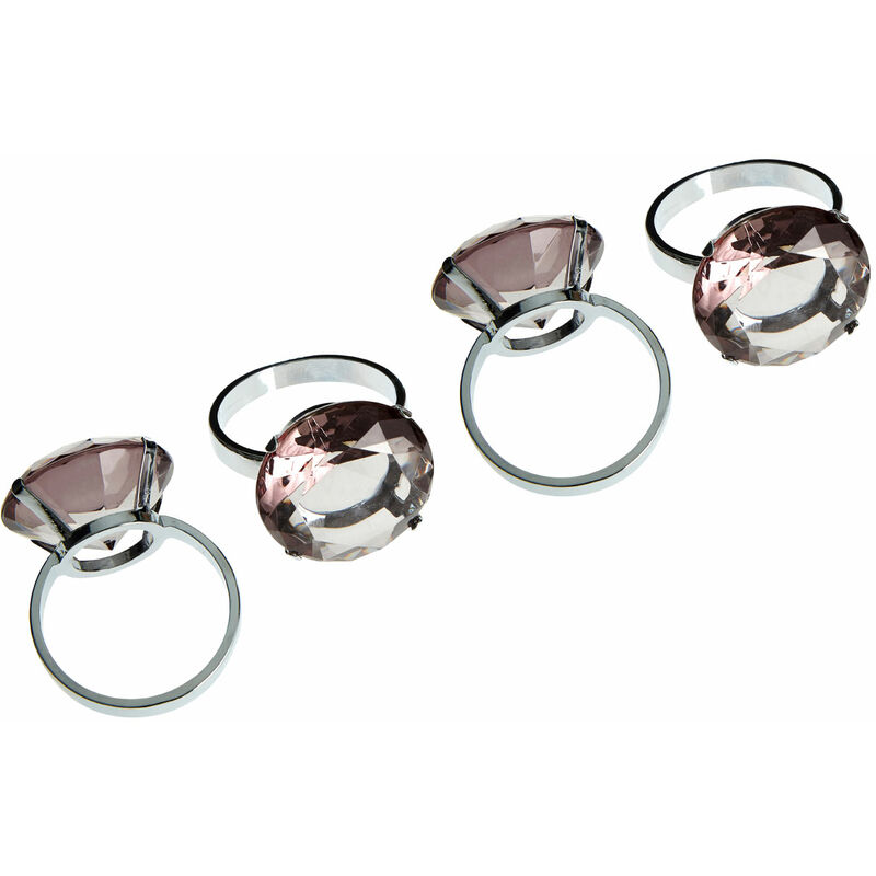 Smoke Grey Diamante Napkin Rings - Set of 4 - Premier Housewares