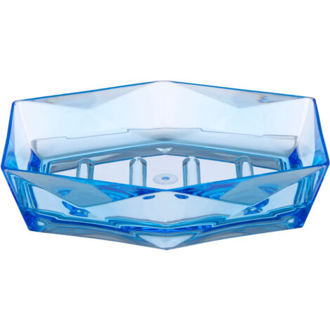 Premier Housewares Soap Dish Durable Dishes For Bathroom Blue Acrylic Dish With 3D Design Soaps Tray / Trays 12 x 4 x 15