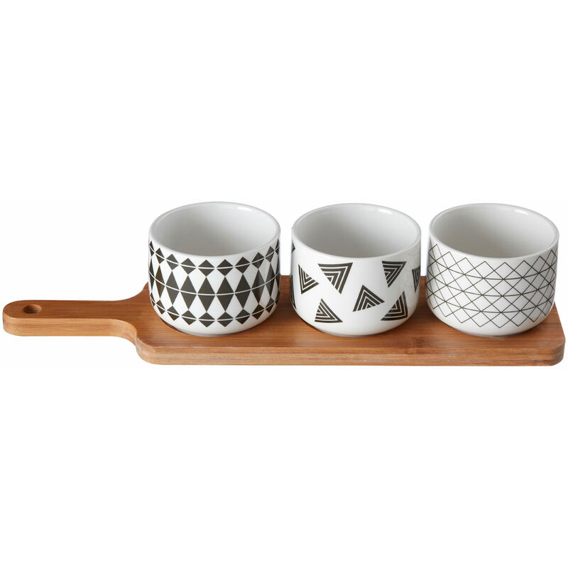 Soiree Serving Board with Patterned Dishes - Premier Housewares