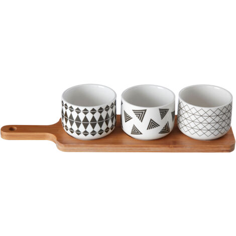 Premier Housewares Soiree Serving Board with Patterned Dishes