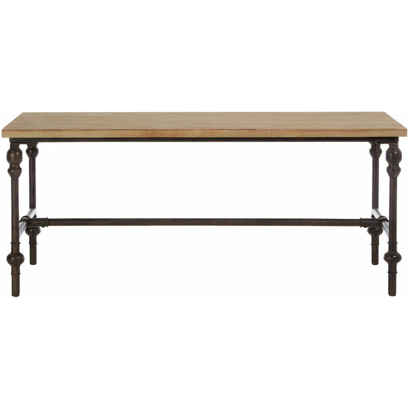 Square Coffee Table For Living Room Natural Small Coffee Table Metal Legs Square Coffee Table, Wood Garden Coffee Table 45x110x55 - Premier Housewares